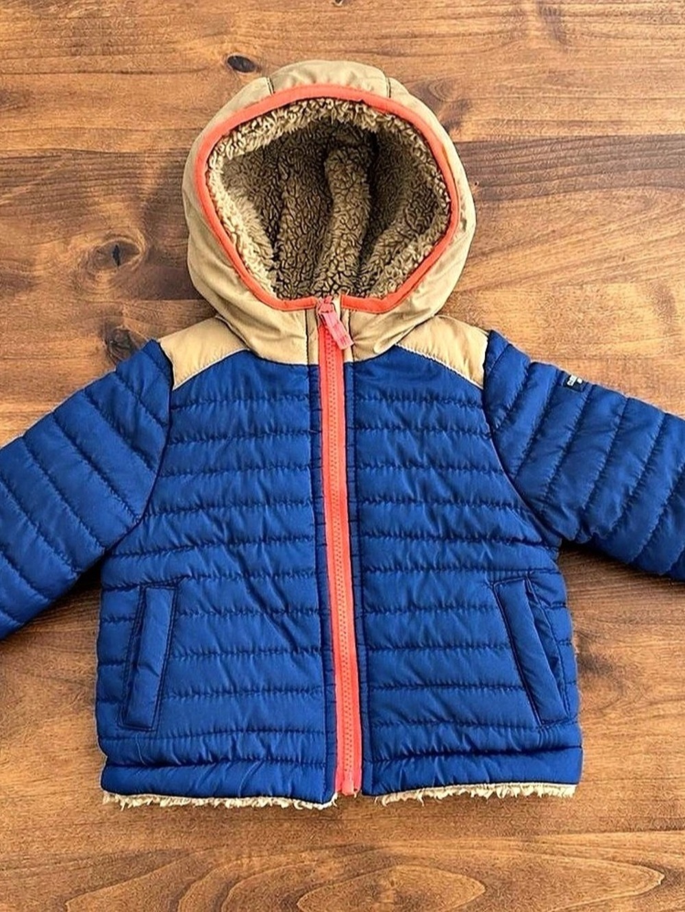 OshKosh B'gosh Navy Blue Winter Puffer Jacket Fleece Lined 12 Months